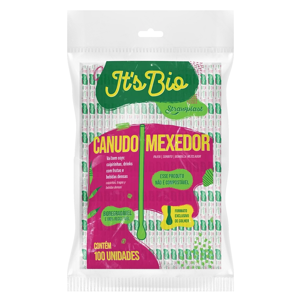 CANUDO MEXEDOR BRANCO STRAWPLAST TR C/100