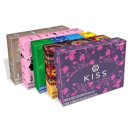 LENÇO DE PAPEL KISS 21X4X14,2CM 50 FLS DUPLA