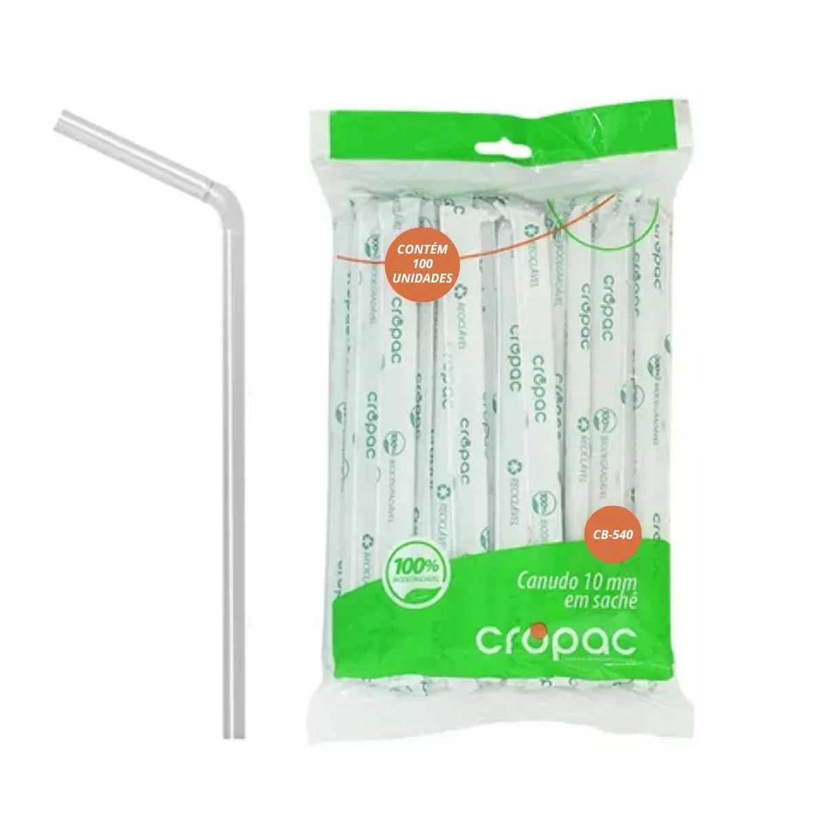 CANUDO BRANCO FLEX 5,8MMX20CM CROPAC C/100 BIO
